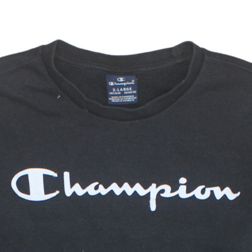 Champion Teens Black Logo Pullover Sweatshirt Size L