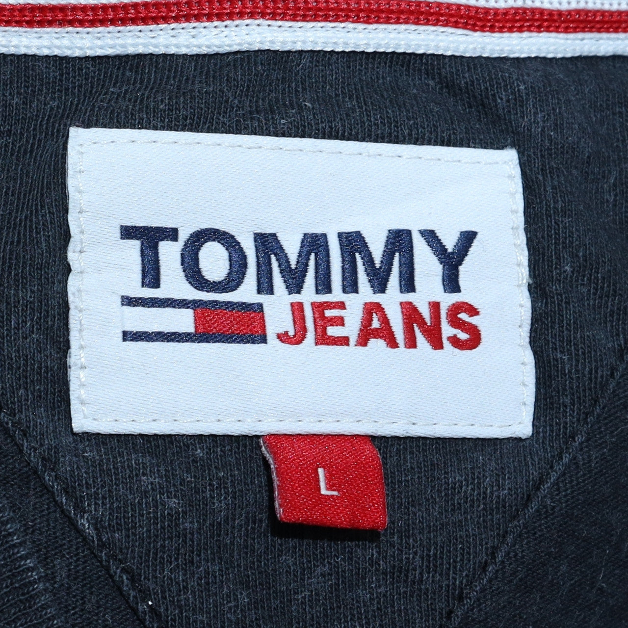 Tommy Jeans Men's Black Cotton Crew Neck Short Sleeve T-Shirt Size L