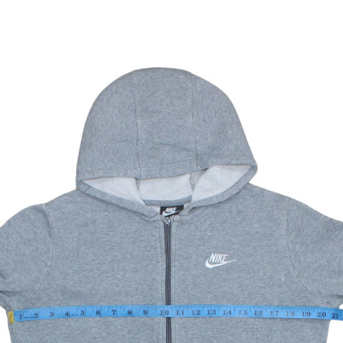 Nike Teens Grey Full Zip Hoodie XL Classic Fleece Sweatshirt