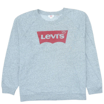 Levi's Men's Grey XL Crew Neck Logo Pullover Sweatshirt