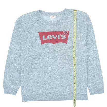 Levi's Men's Grey XL Crew Neck Logo Pullover Sweatshirt