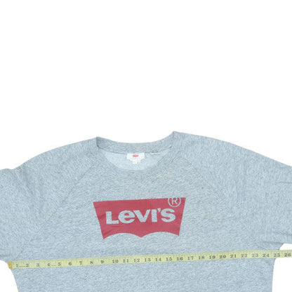 Levi's Men's Grey XL Crew Neck Logo Pullover Sweatshirt