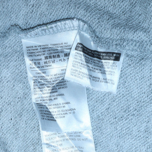 Levi's Men's Grey XL Crew Neck Logo Pullover Sweatshirt