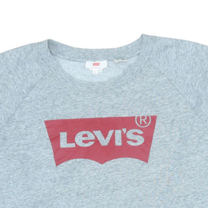 Levi's Men's Grey XL Crew Neck Logo Pullover Sweatshirt