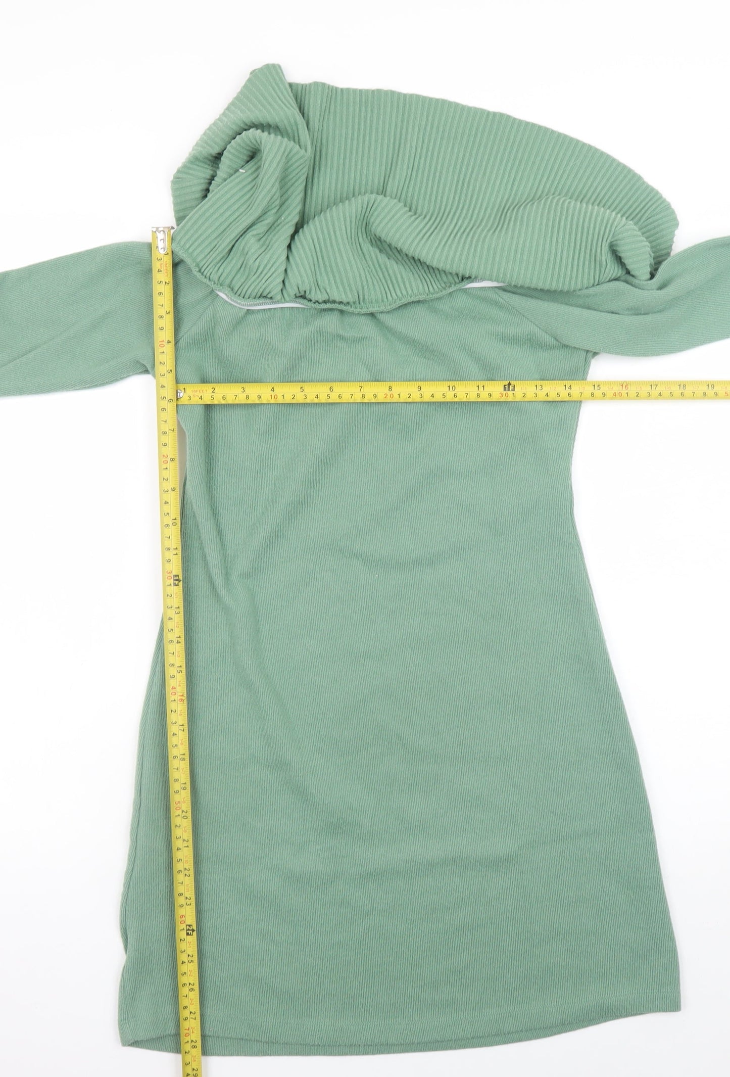 ASOS Women Green Off Shoulder Bodycon Knit Dress Size 10