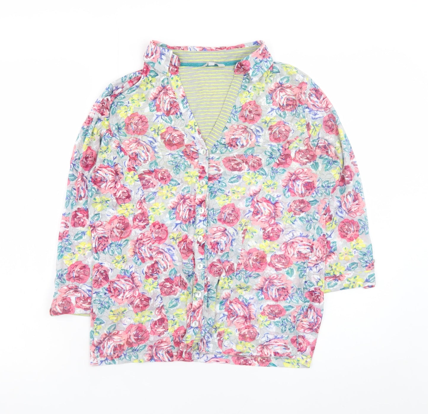 Marks and Spencer Women’s Multicoloured Floral Button-Up Blouse Size 14