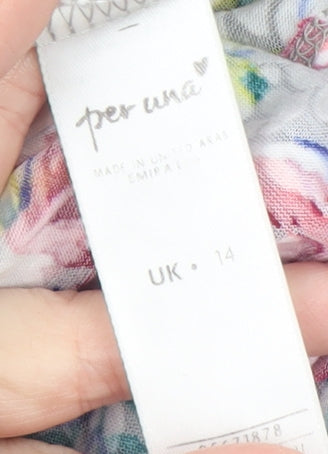 Marks and Spencer Women’s Multicoloured Floral Button-Up Blouse Size 14