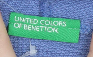 United Colors of Benetton Boys Blue Pullover Hoodie L 8-9 Years Cotton