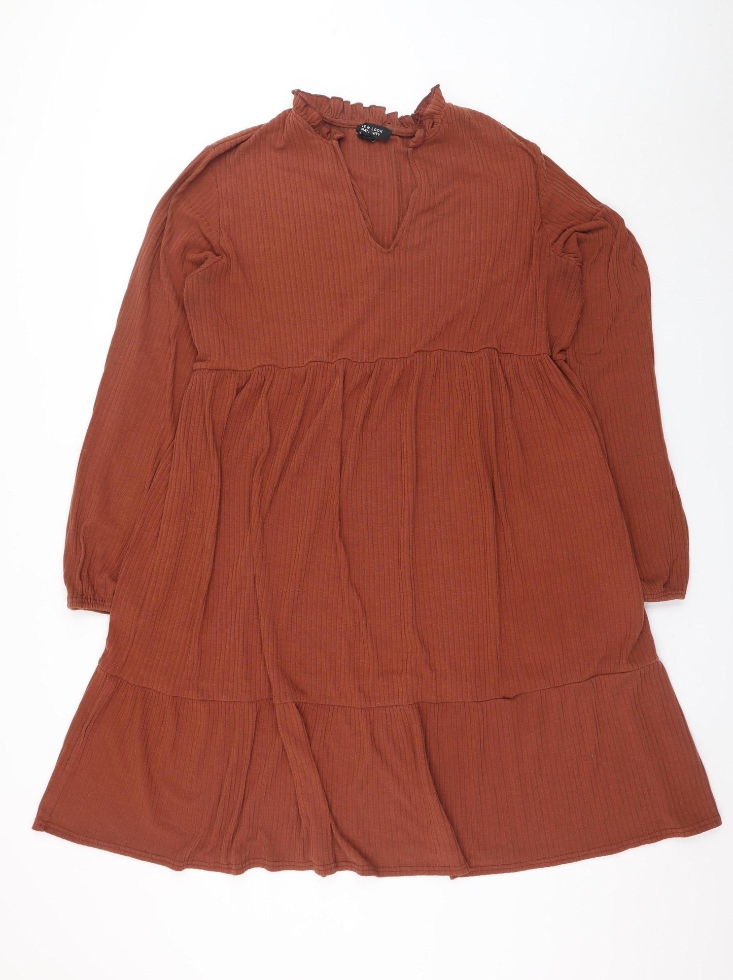 New Look Maternity Brown Long Sleeve Smock Dress Size 20