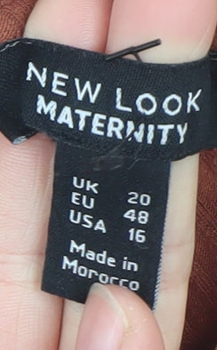 New Look Maternity Brown Long Sleeve Smock Dress Size 20