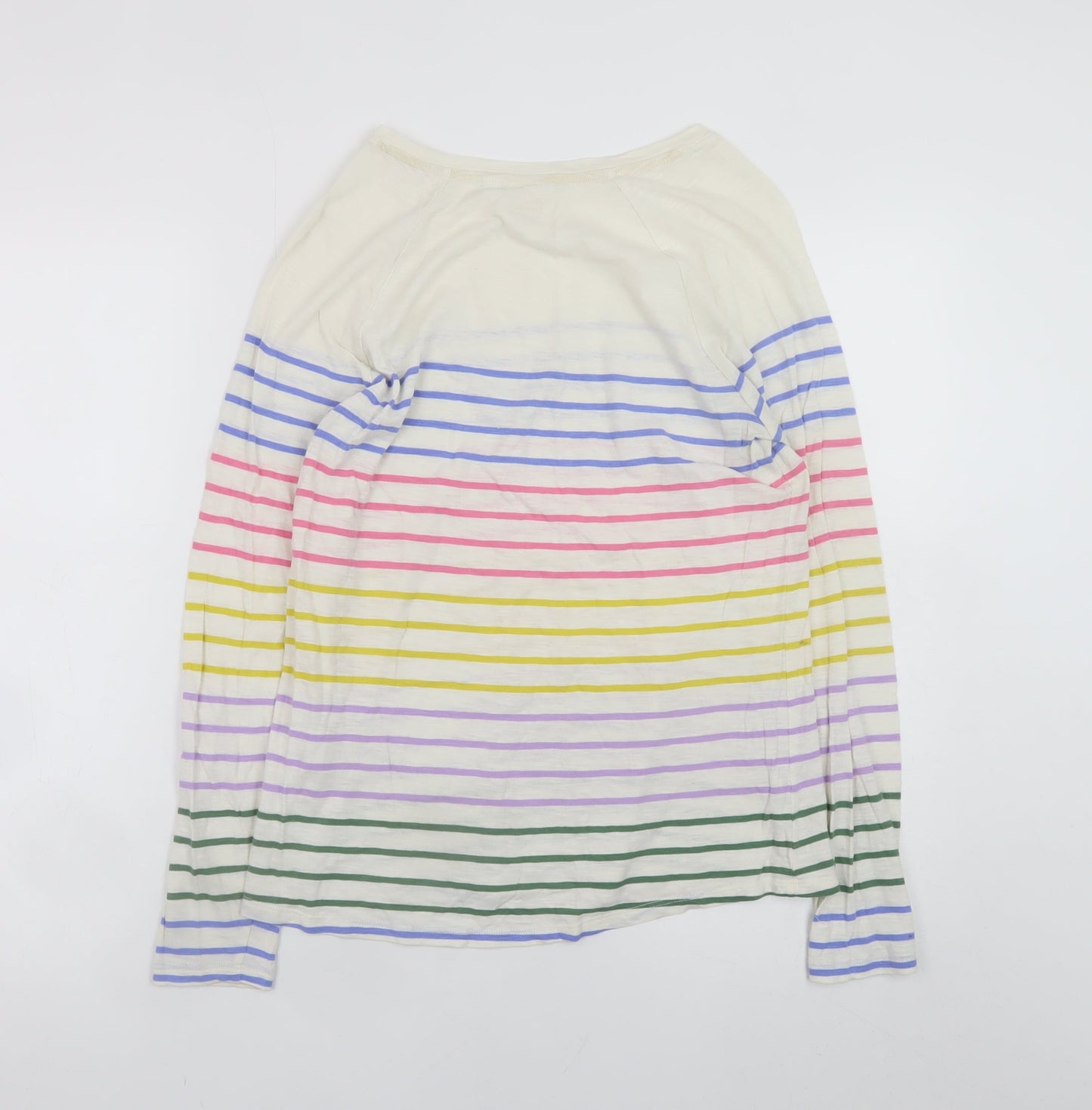 Boden Women’s Multicoloured Stripe Long Sleeve Cotton T-Shirt Size S