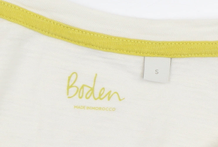 Boden Women’s Multicoloured Stripe Long Sleeve Cotton T-Shirt Size S