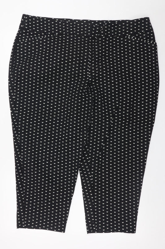 APT.9 Women’s Black Geometric Cropped Trousers Size 20 Plus