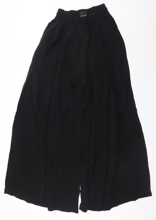 Keta Gutmane Womens Black Wide-Leg Crepe Trousers Size 10