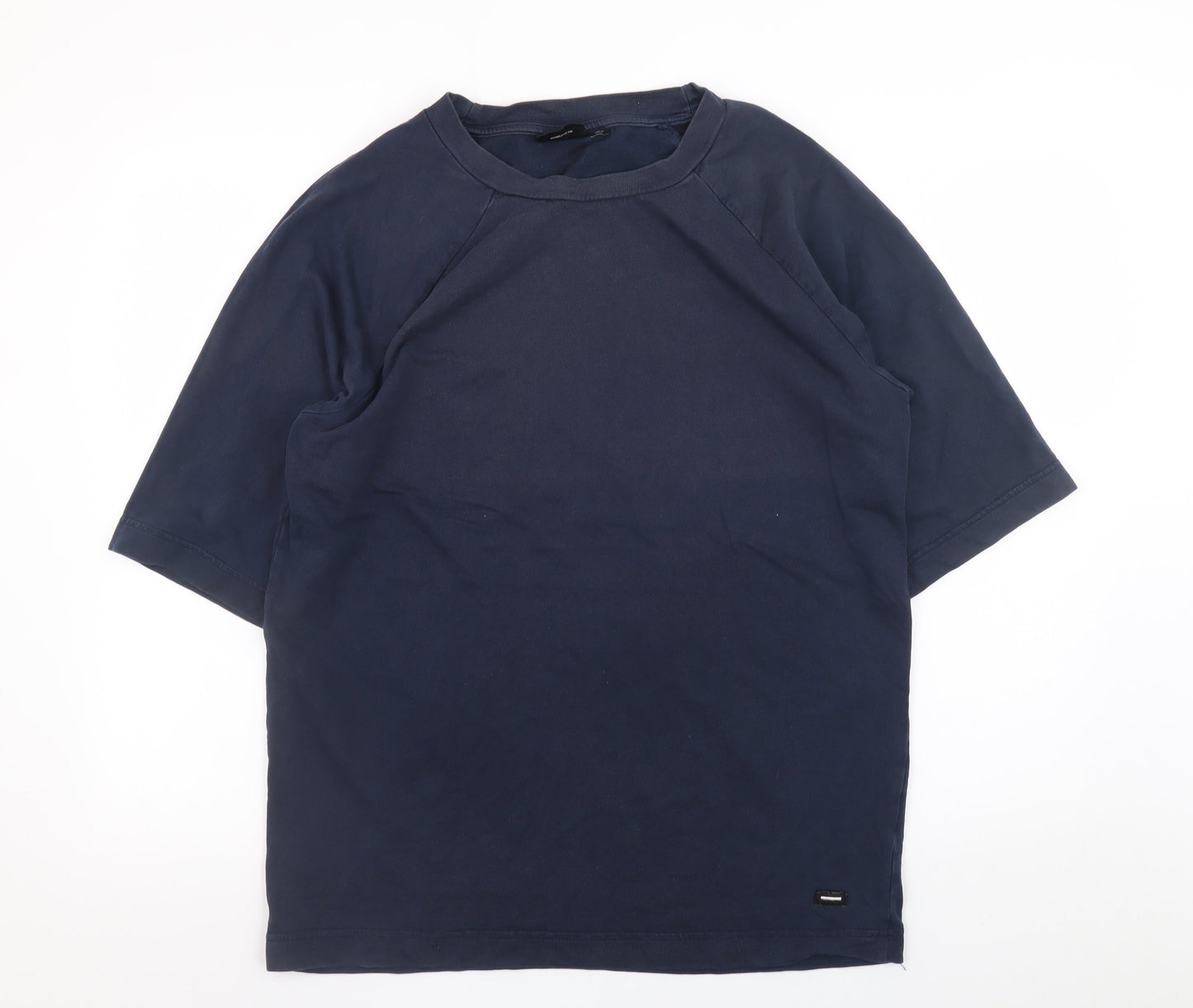 Dr Denim Mens Navy Crew Neck Short Sleeve Supima Cotton T-Shirt Small
