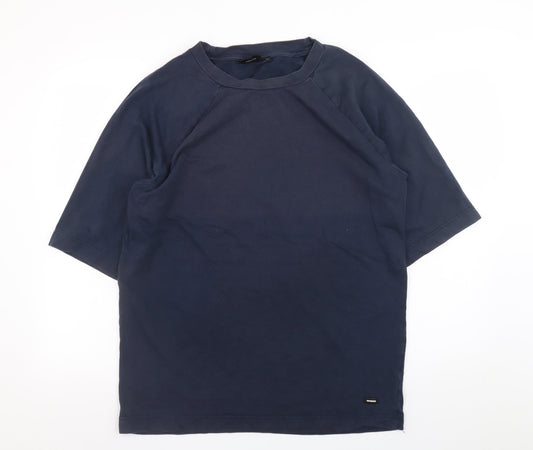 Dr Denim Mens Navy Crew Neck Short Sleeve Supima Cotton T-Shirt Small
