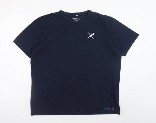 TOBEFRANK Men’s Blue Brower XL Crew Neck Recycled Cotton T-Shirt