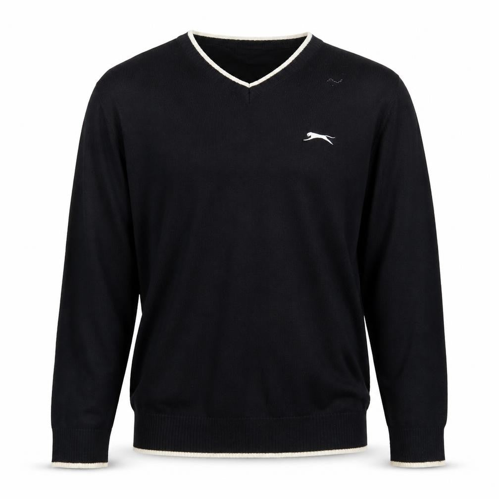 Slazenger Men's Black V-Neck Acrylic Golf Jumper M