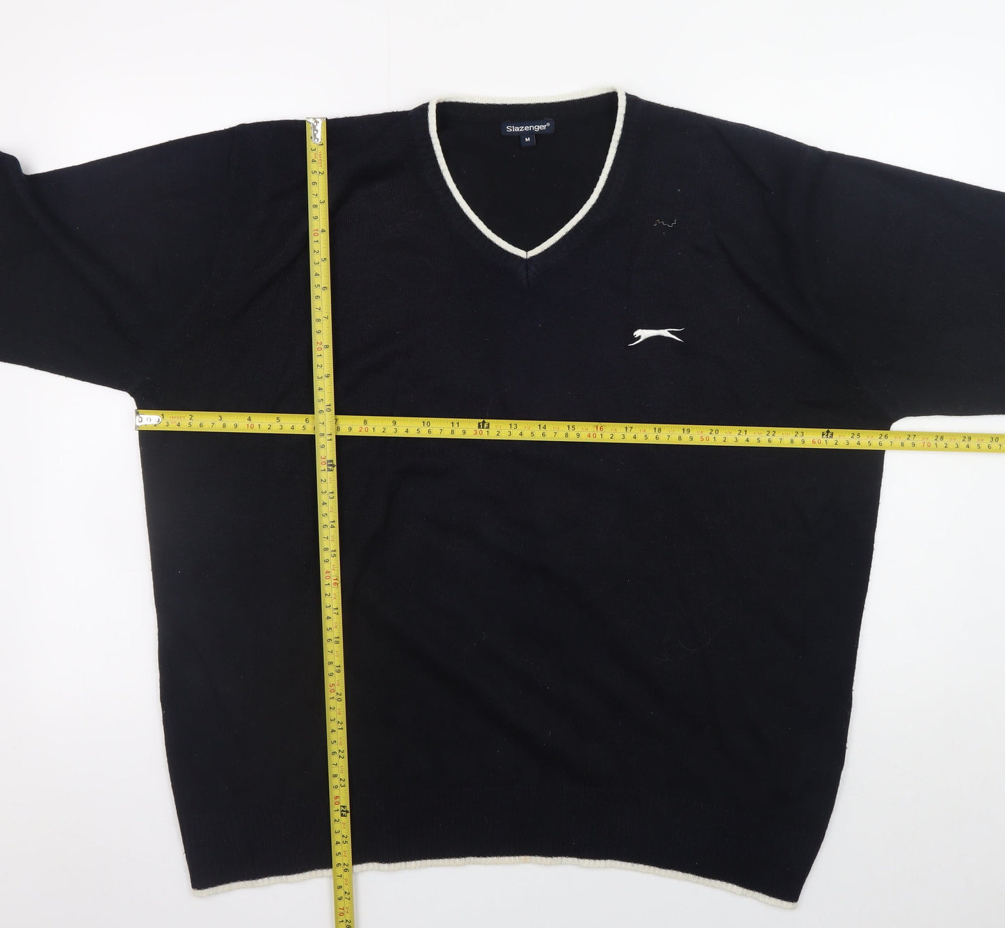 Slazenger Men's Black V-Neck Acrylic Golf Jumper M