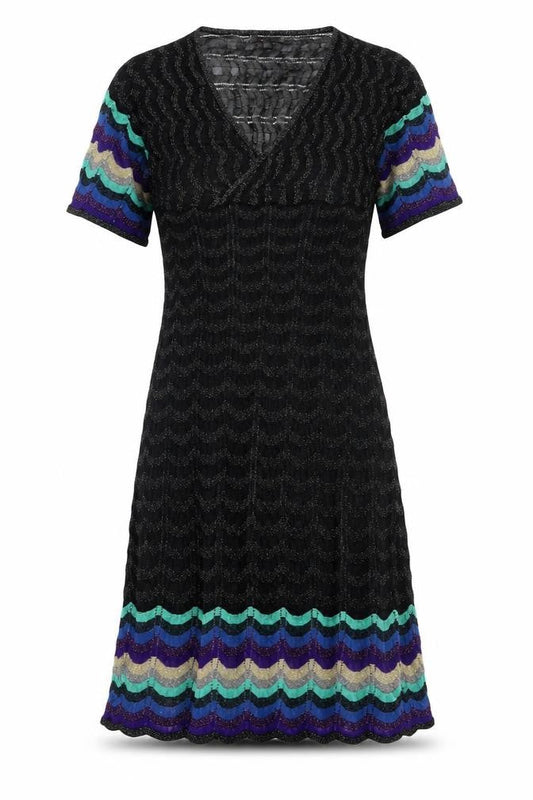 Butterfly by Matthew Williamson Black Knit Wrap Dress Women's Size 12