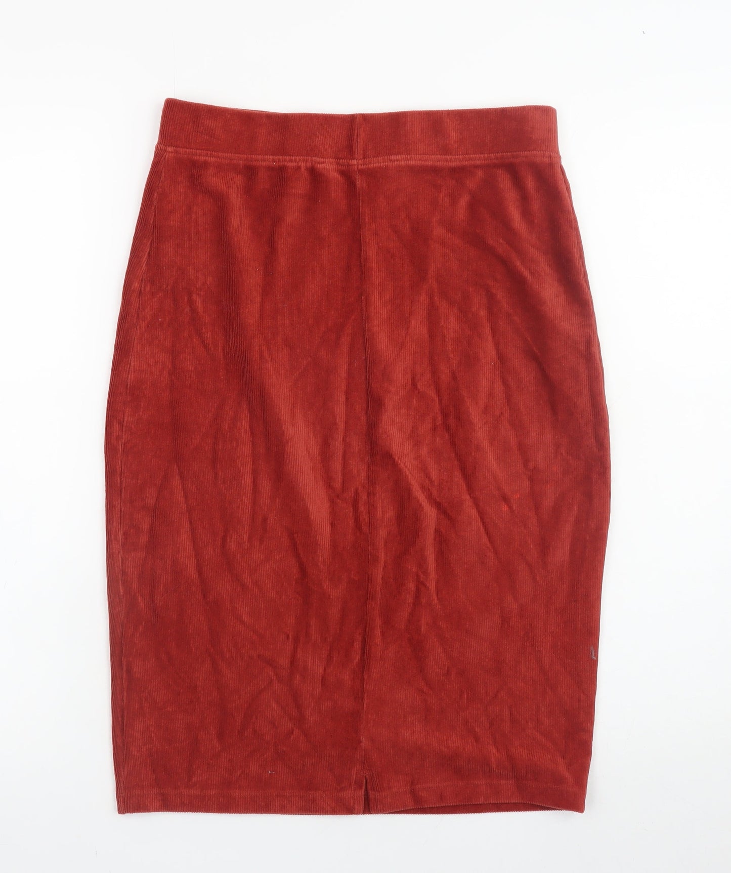 Tu Women Red Corduroy Stretch Skirt Size 10 with Zip Pockets