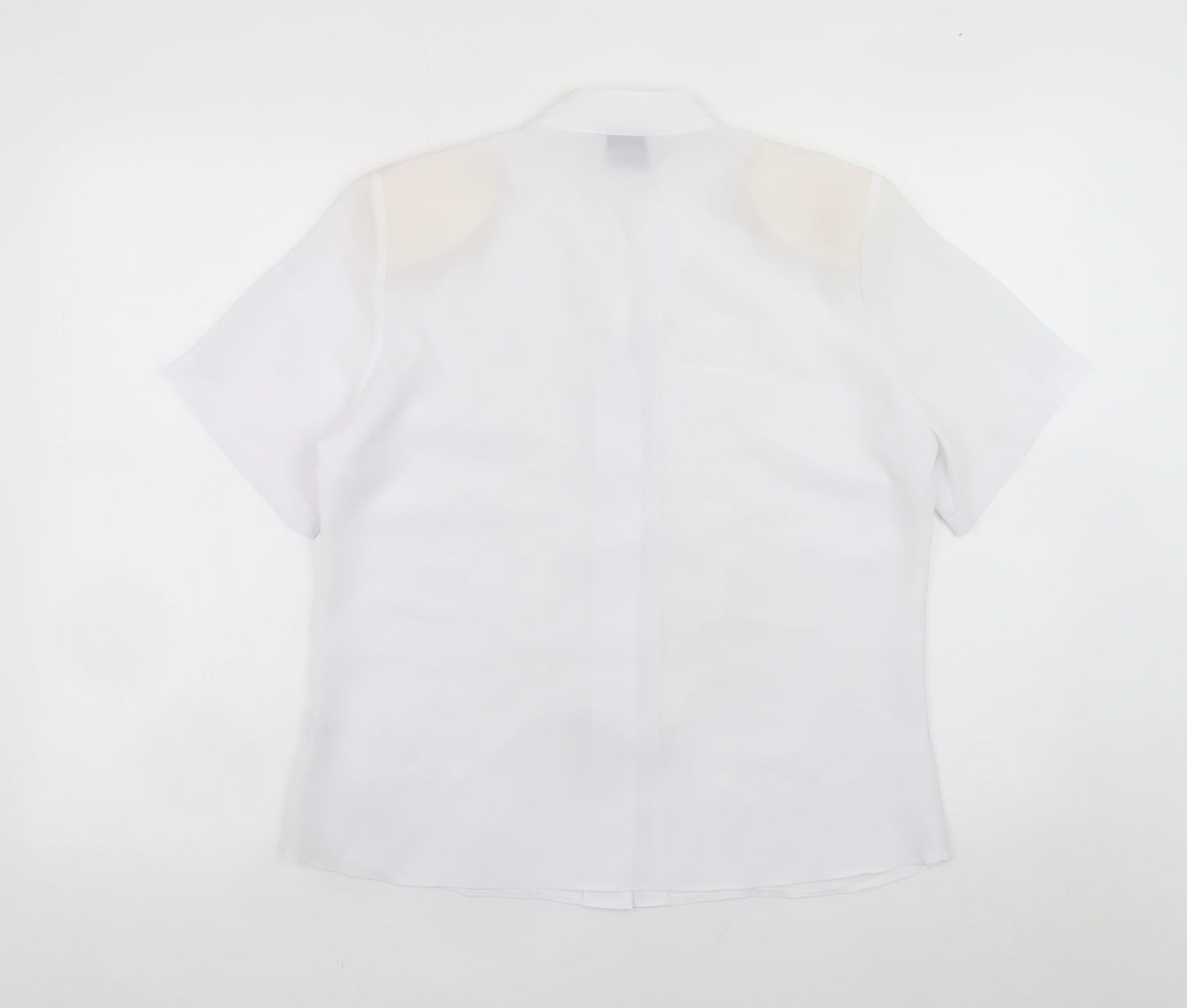 Eye Catch London Women's White Embroidered Short Sleeve Blouse Size 12