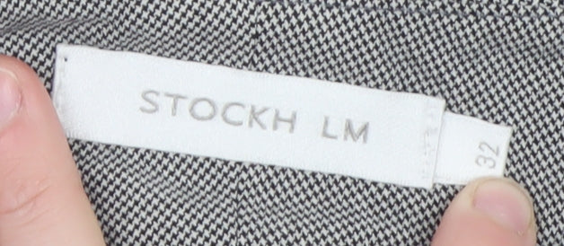 Stockh LM Women’s Grey Checked Straight Trousers Size 12
