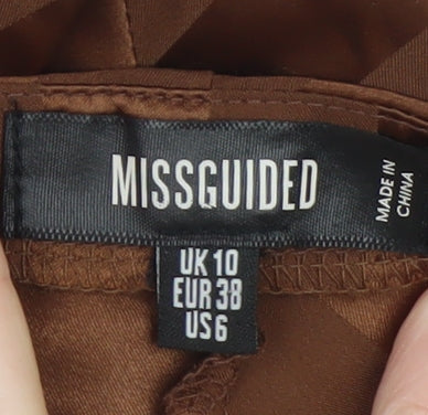 Missguided Women Brown Size 10 Slip Dress Midi Strappy V-Neck
