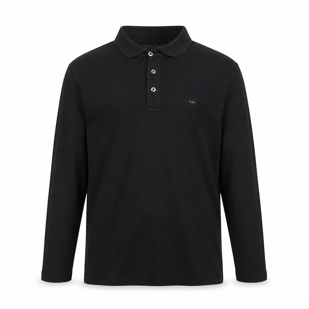 Michael Kors Men’s Black Long Sleeve Cotton Polo T-Shirt M