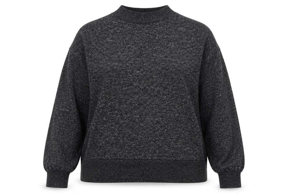Marks & Spencer Womens Grey Size 14 Relaxed Knit Long Sleeve Top