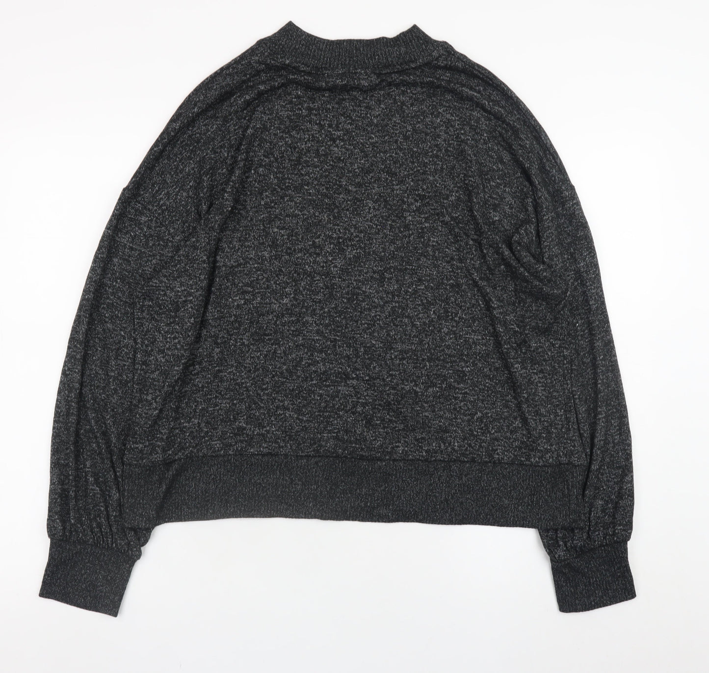 Marks and Spencer Womens Grey Size 14 Relaxed Knit Long Sleeve Top