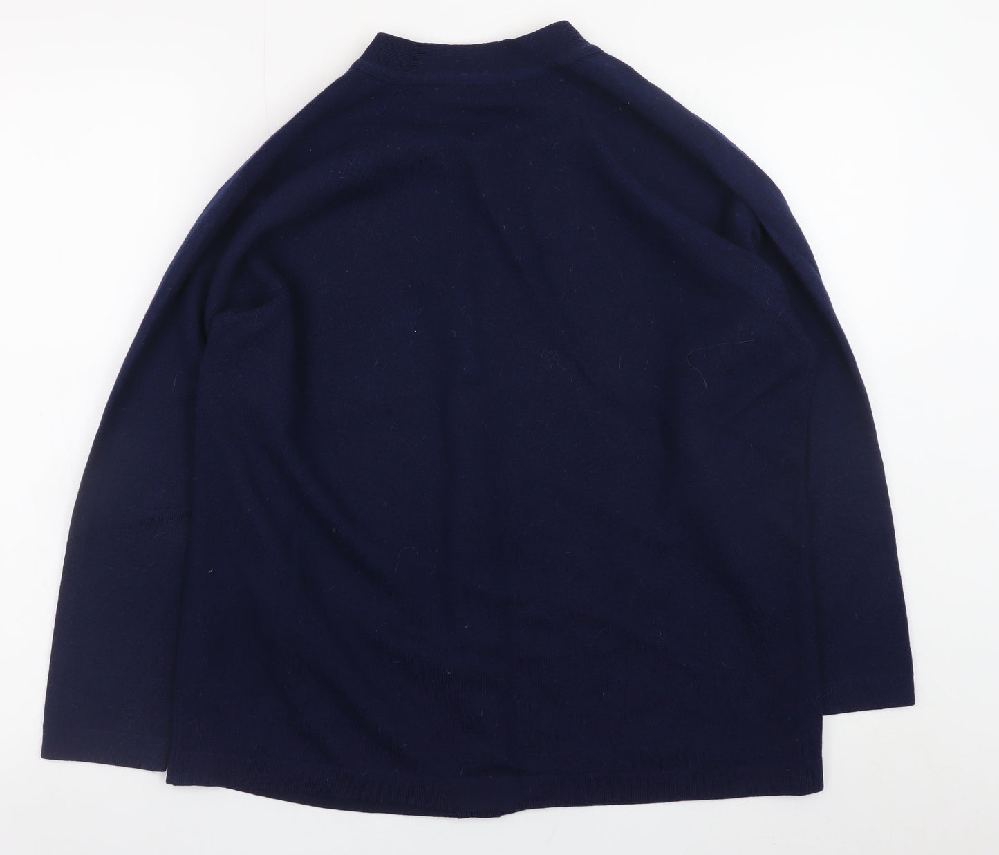 Selfridges Womens Blue Wool V-Neck Cardigan Size L