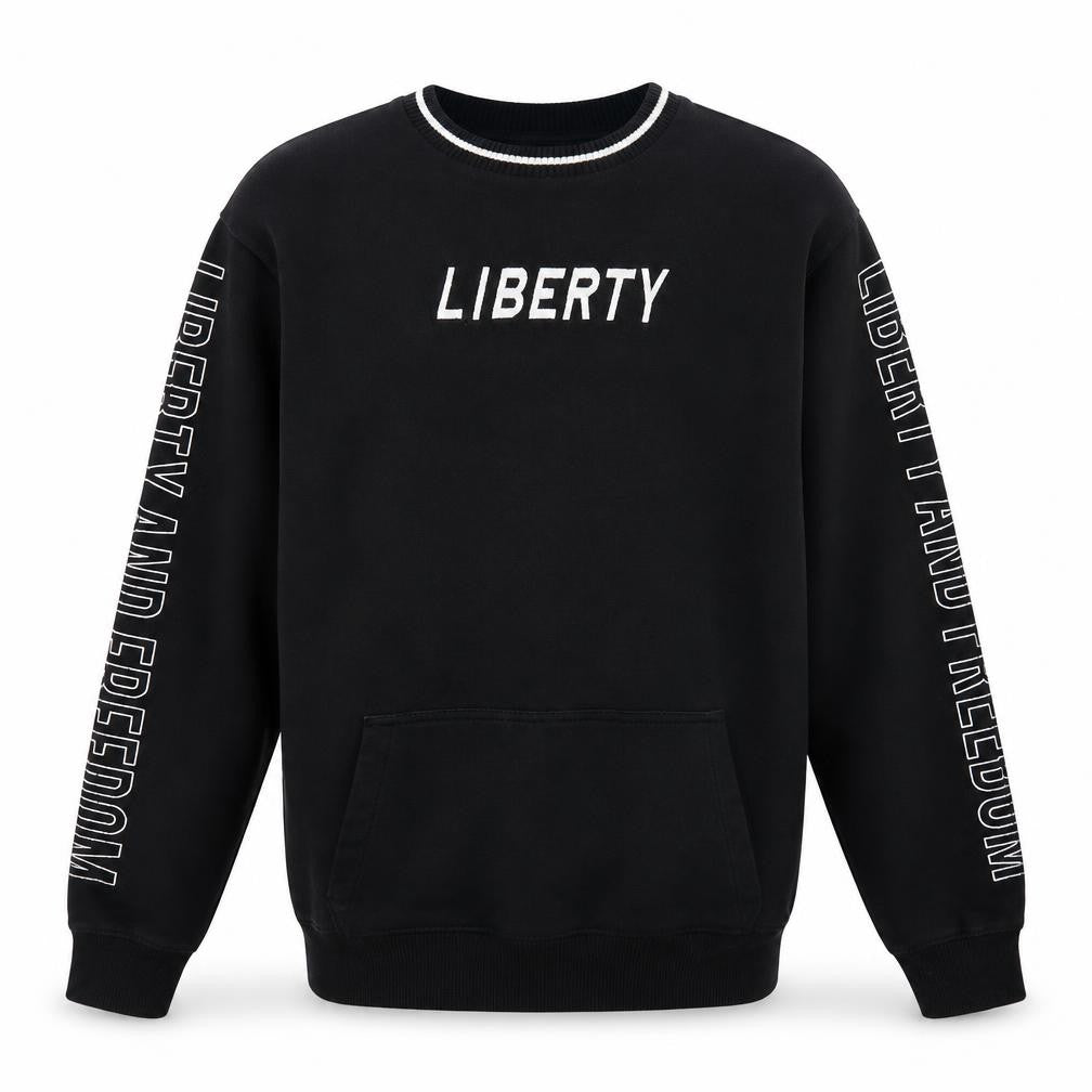 Topman Men's Black XS Crew Neck Graphic Pullover Sweatshirt