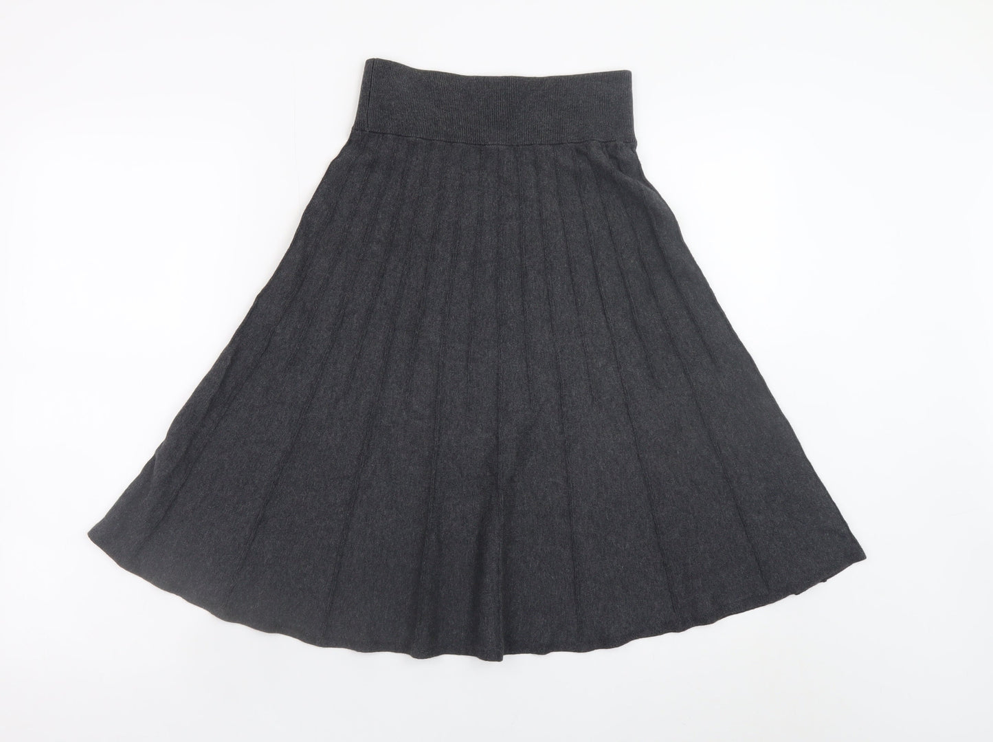 Phase Eight Women's Black Midi A-Line Wool Stretch Skirt Size 8