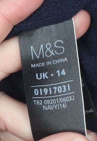 Marks and Spencer Women's Navy Hooded Parka Coat UK 14