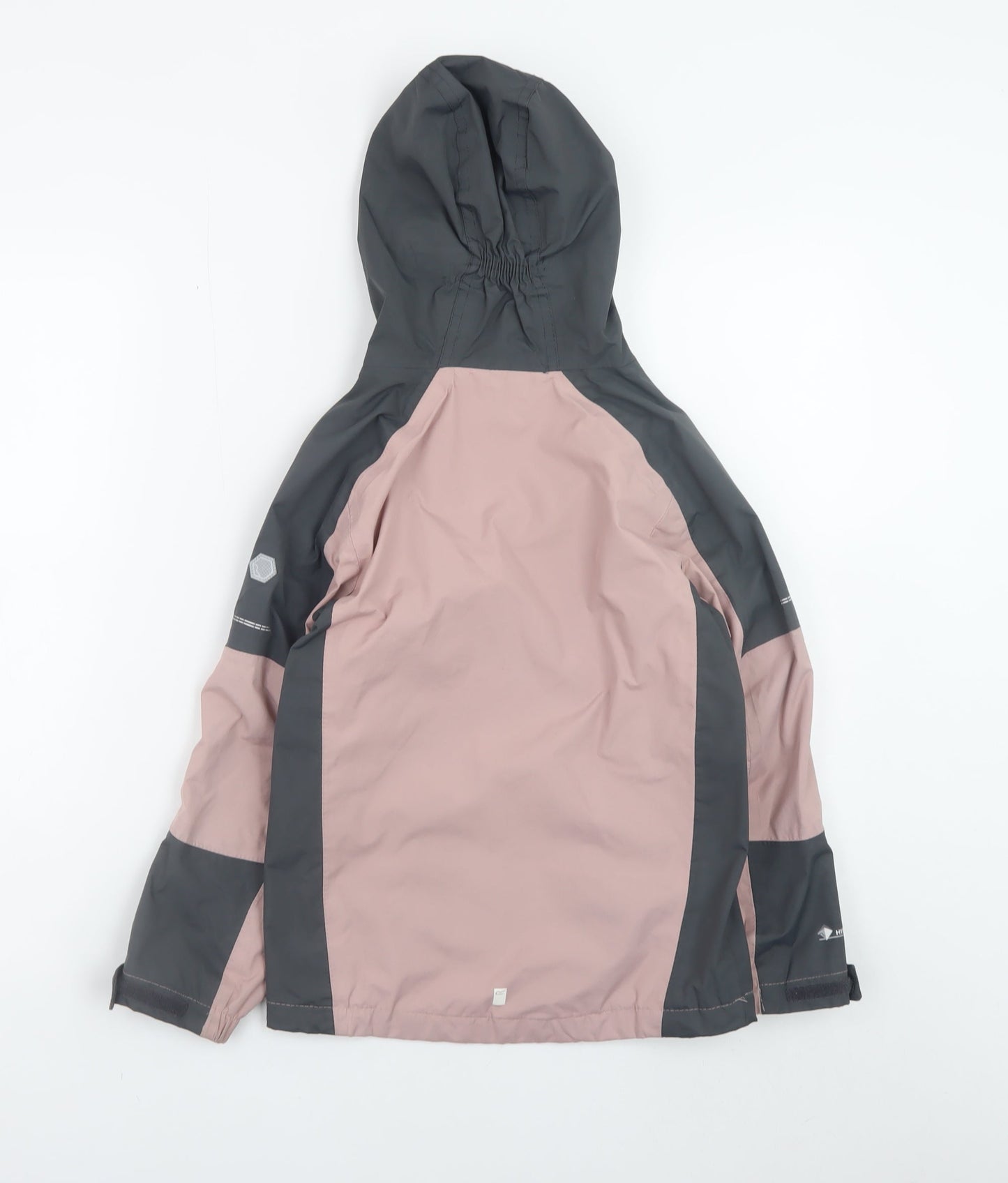 Regatta Girls Pink & Charcoal Waterproof Hooded Rain Jacket 7-8 Years