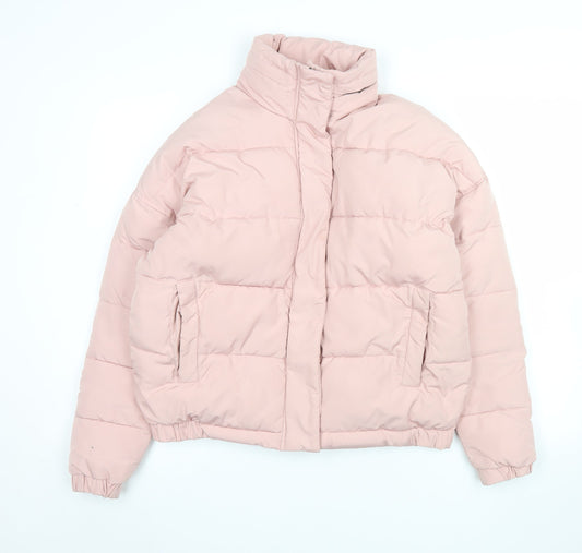 Light Before Dark Womens Pink XS Puffer Jacket Quilted Polyester