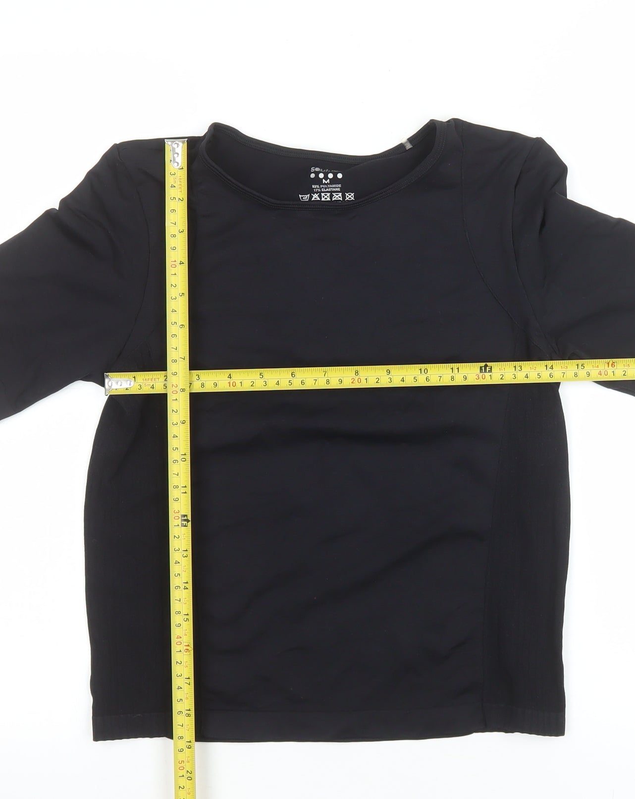 Souluxe Women's Black Medium Slim Fit Activewear T-Shirt