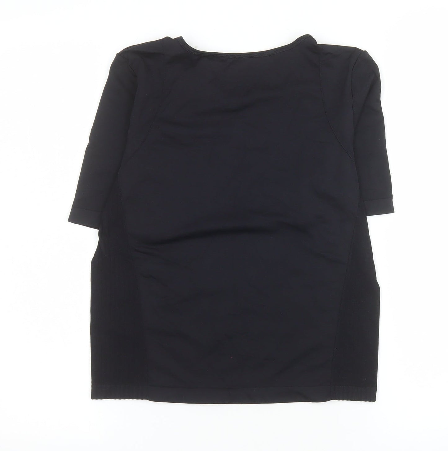 Souluxe Women's Black Medium Slim Fit Activewear T-Shirt