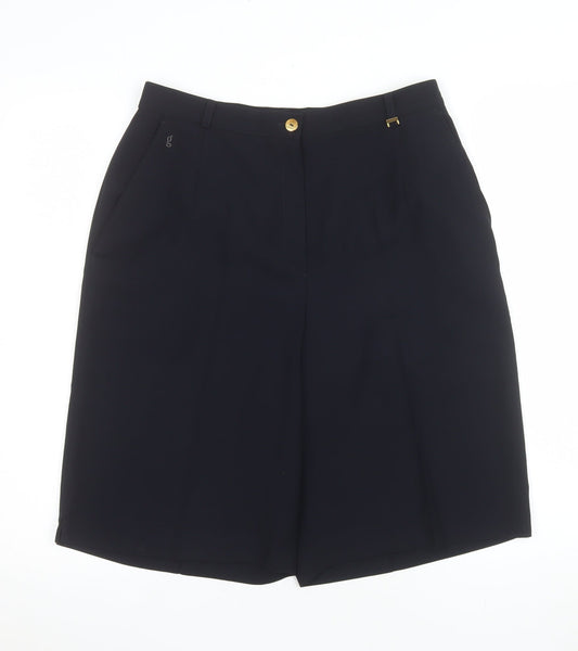 Gardeur New Sports Women's Black Size 14 Bermuda Shorts 100% Polyester