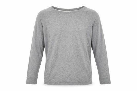 H&M Men’s Grey Long Sleeve Basic Crew Neck Jersey Top Size L