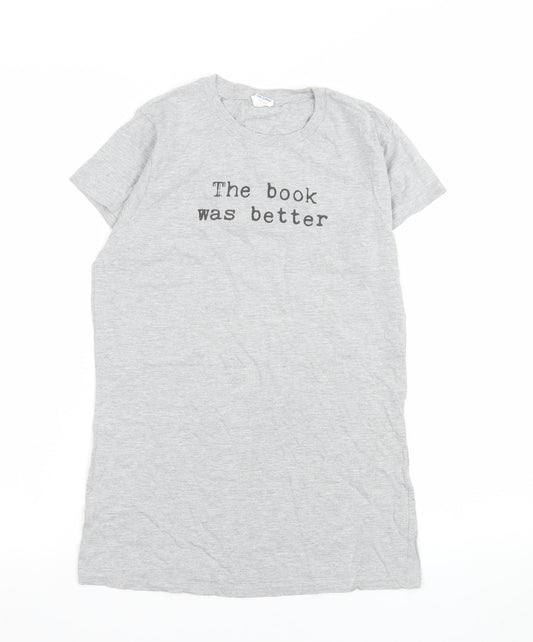 Gildan Womens Grey M Basic Funny Quote T-Shirt Softstyle Cotton Blend