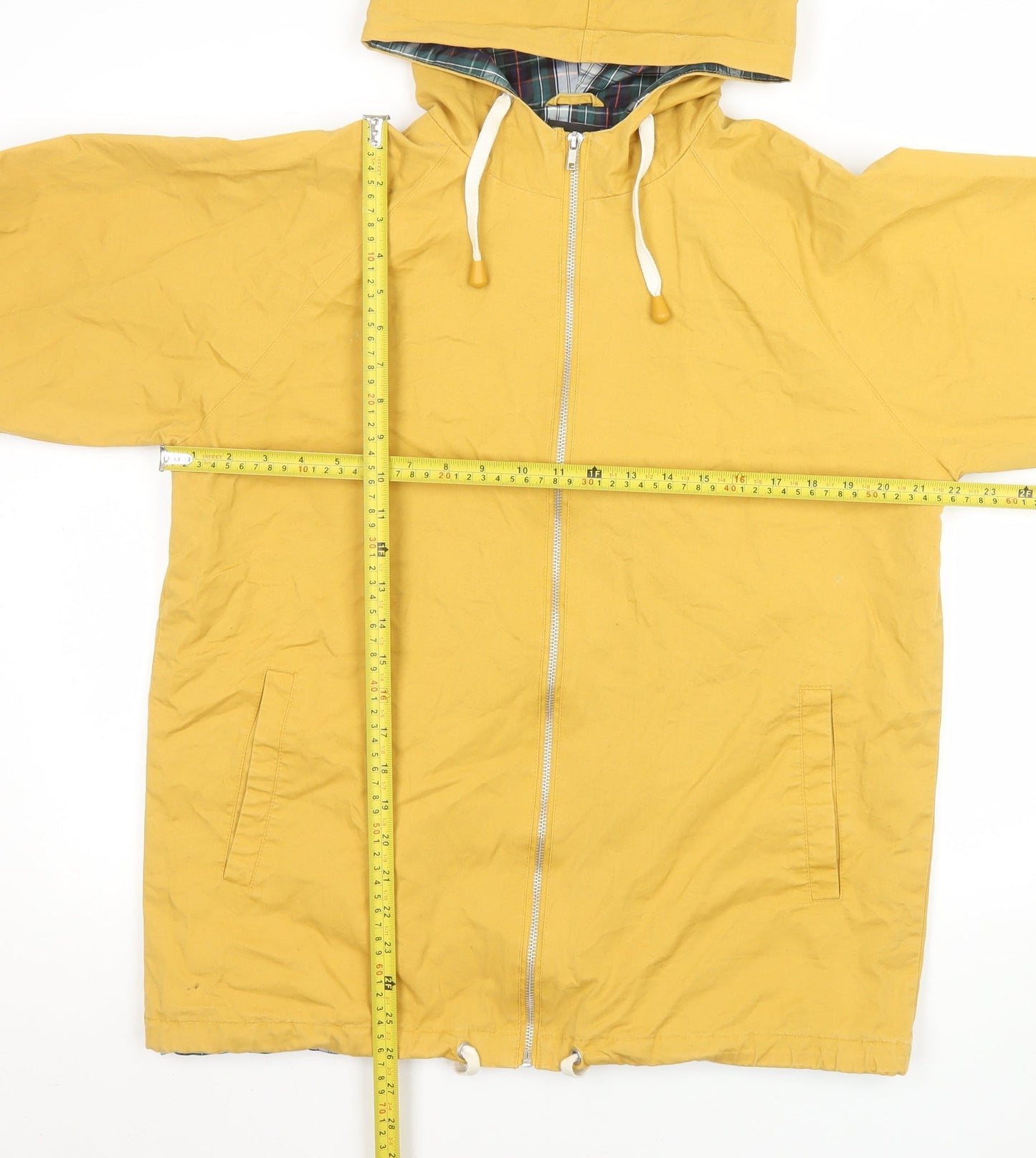 Pop England Womens Yellow Hooded Cotton Windbreaker Jacket M