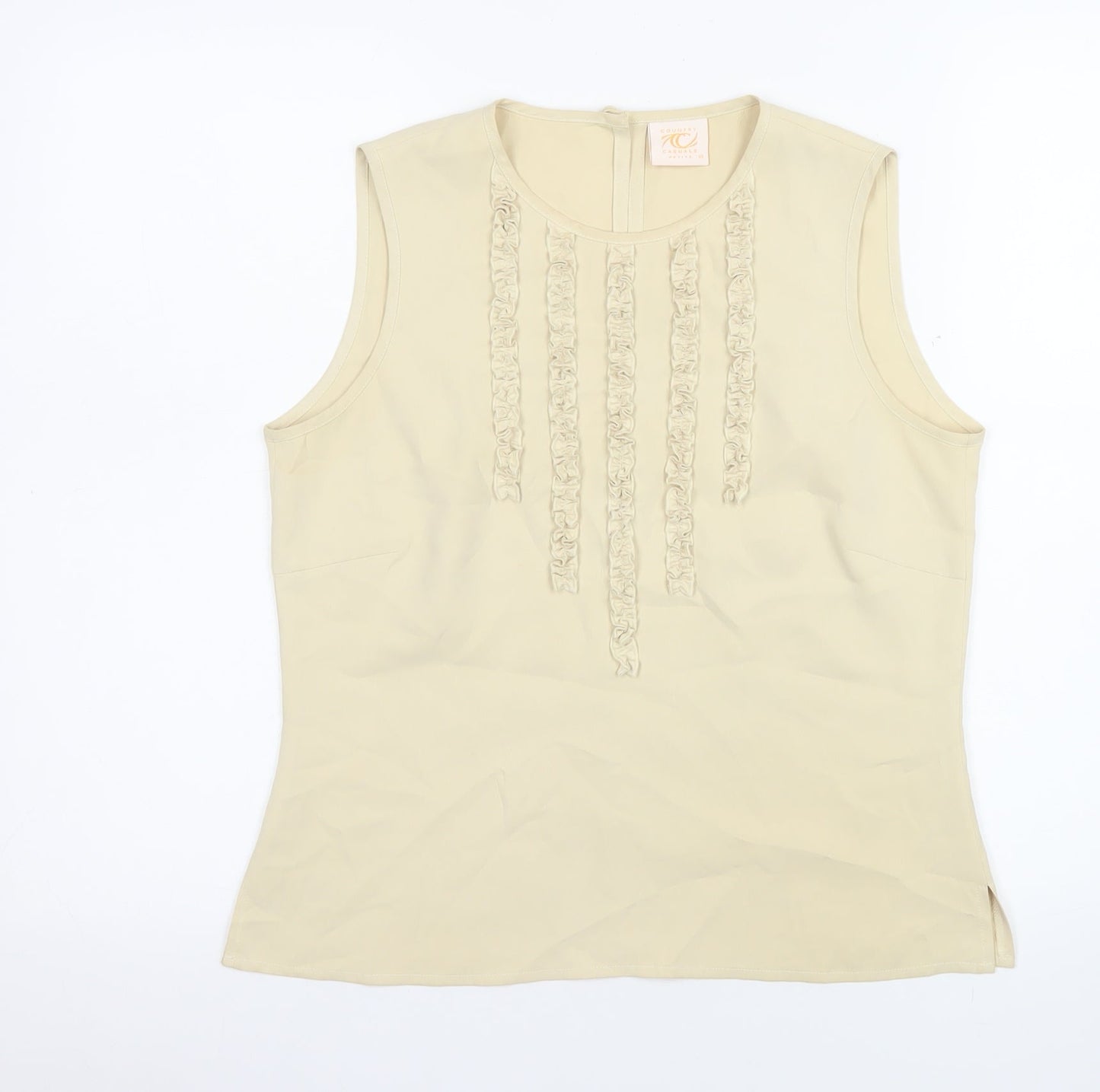Country Casuals Petite Women's Beige Sleeveless Blouse Size 10