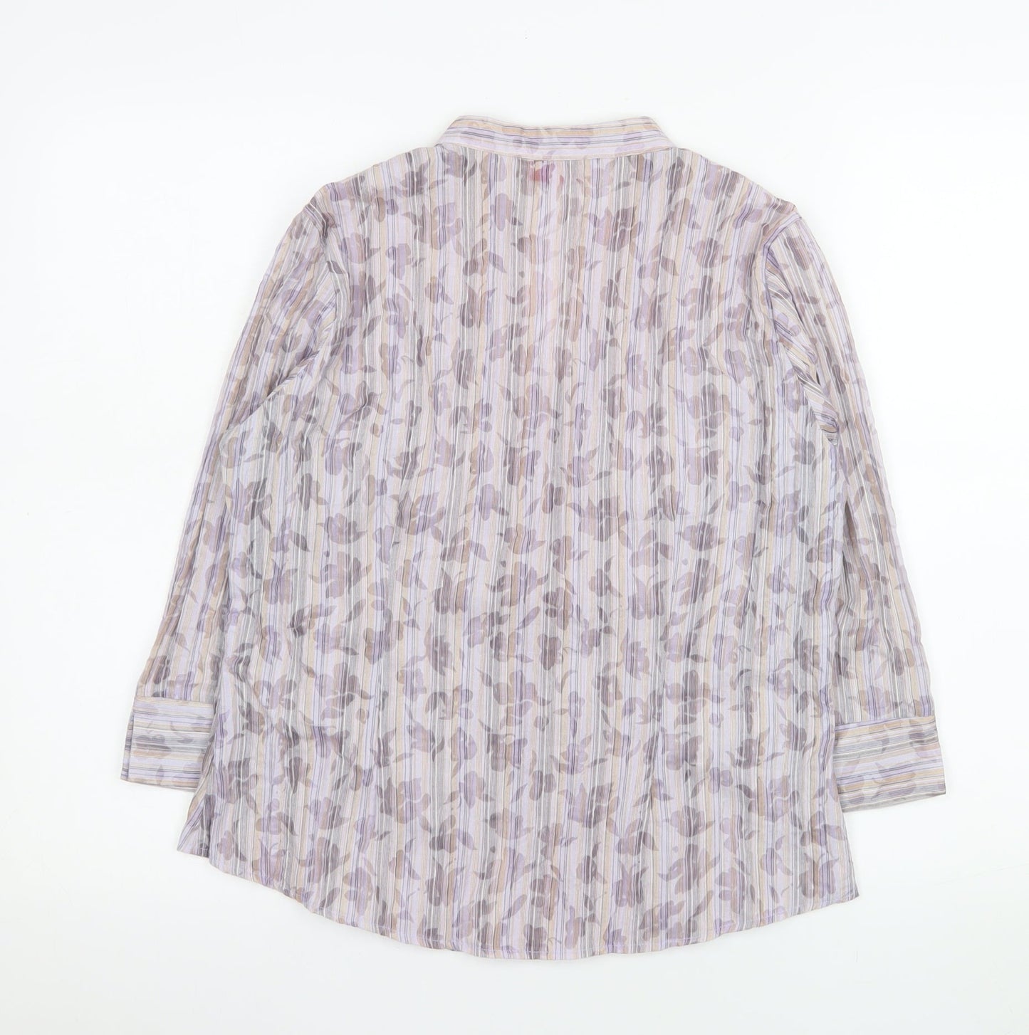 Bonmarché Women’s Multicoloured Ruffle Button 3/4 Sleeve Tunic Blouse Size 12