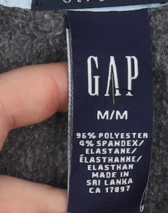 GAP Men's Grey 1/4 Zip Fleece Sweatshirt Medium Classic Fit