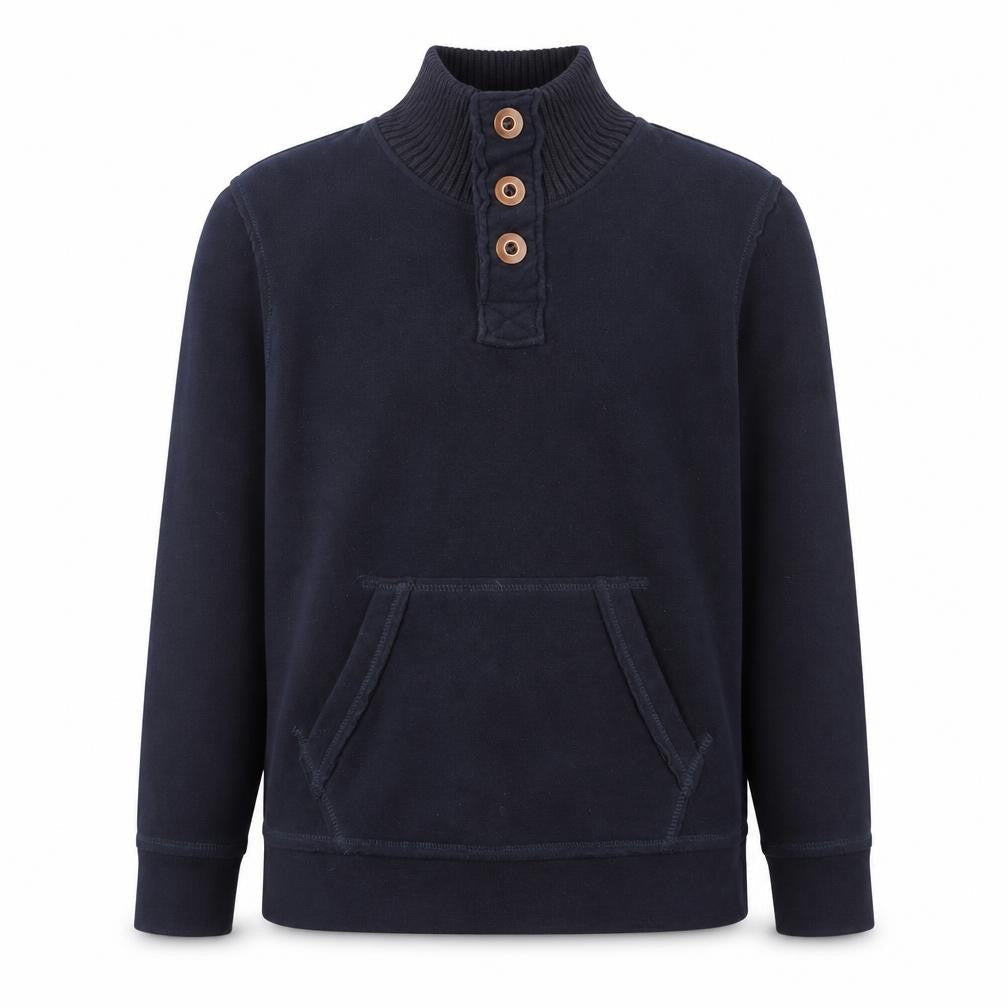 La Redoute Création Men's Blue Henley Fleece Sweatshirt Medium