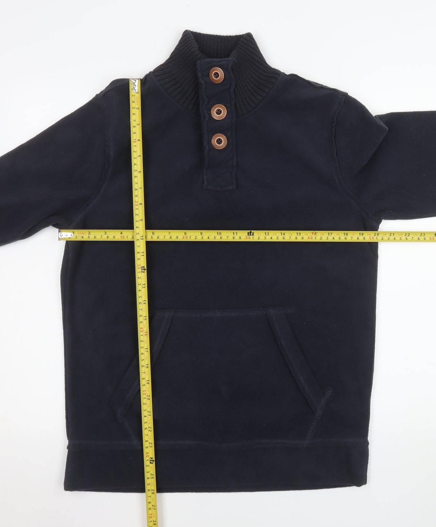 La Redoute Création Men's Blue Henley Fleece Sweatshirt Medium