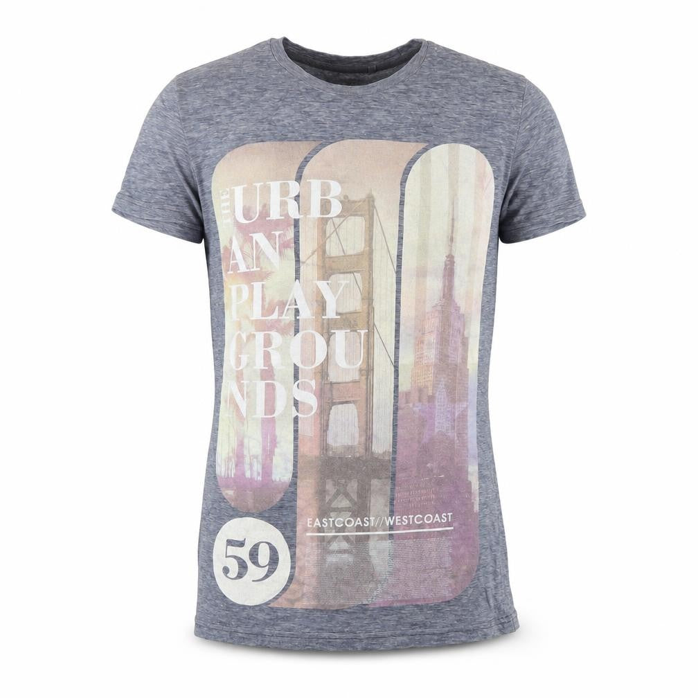 Next Men's Grey XS Urban Print Graphic Crew Neck T-Shirt
