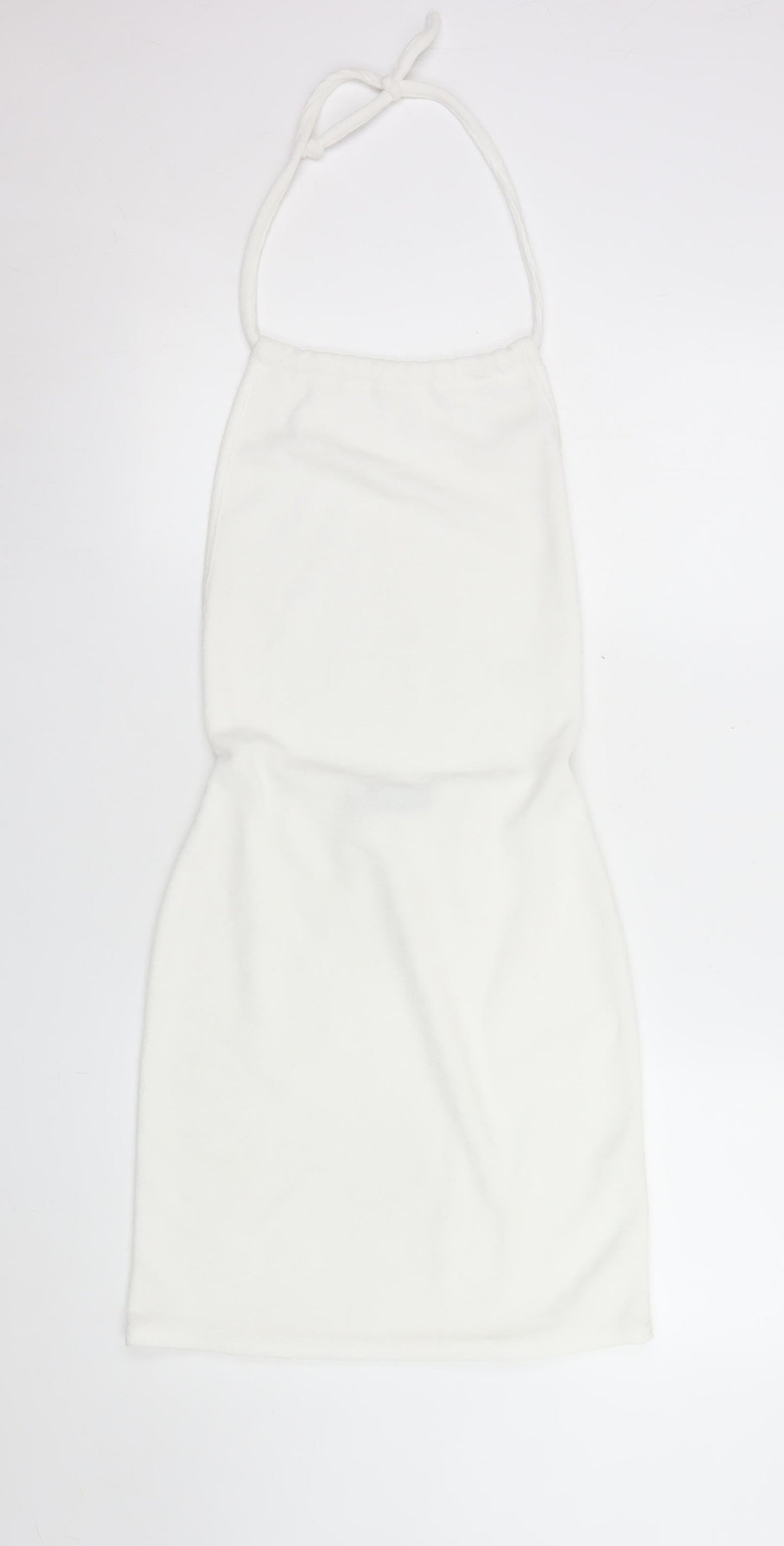 PrettyLittleThing Womens White Halter Bodycon Dress Size 12